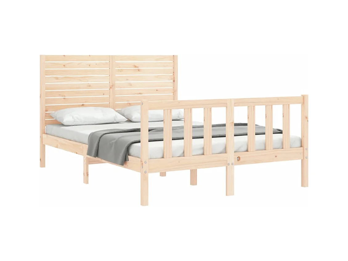 Cadre de lit sans matelas 140x190 cm bois de pin massif