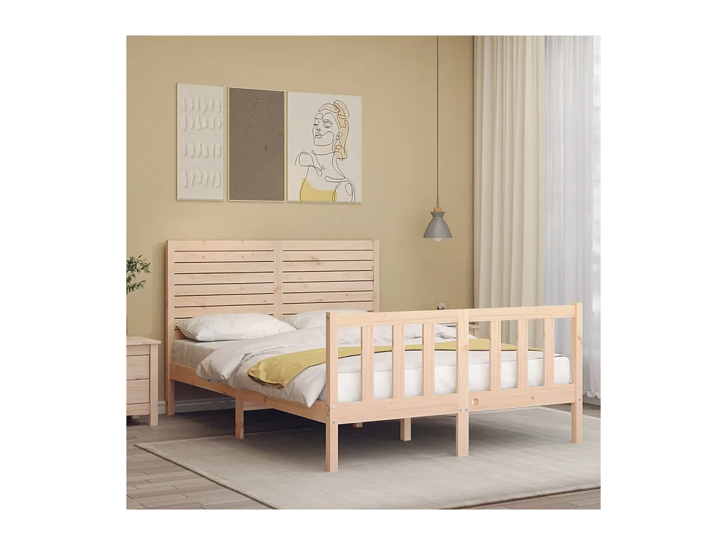 Bedframe zonder matras 140x190 cm massief grenenhout