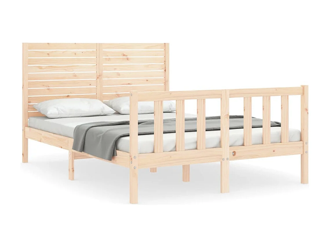 Struttura letto senza materasso 140x190 cm in legno massello di pino