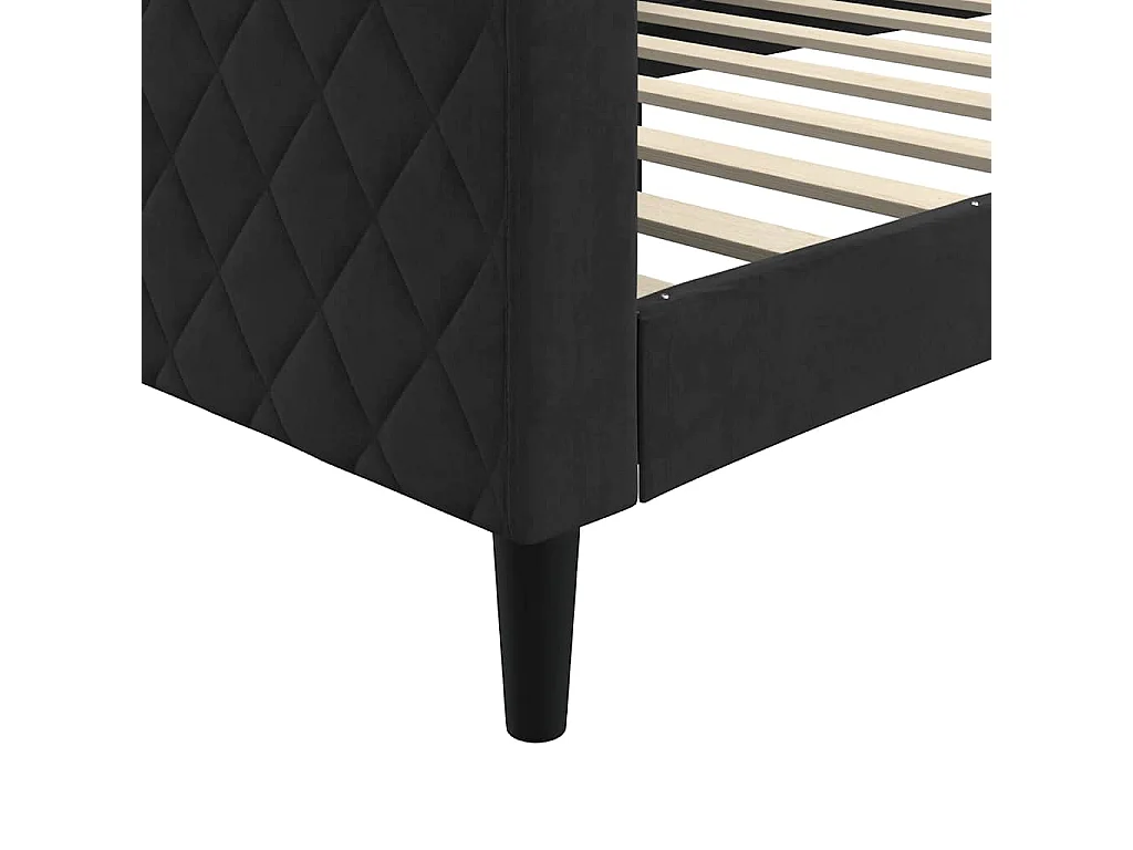 Lit de repos sans matelas noir 90x190 cm velours