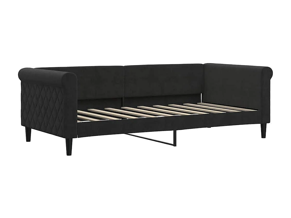 Lit de repos sans matelas noir 90x190 cm velours
