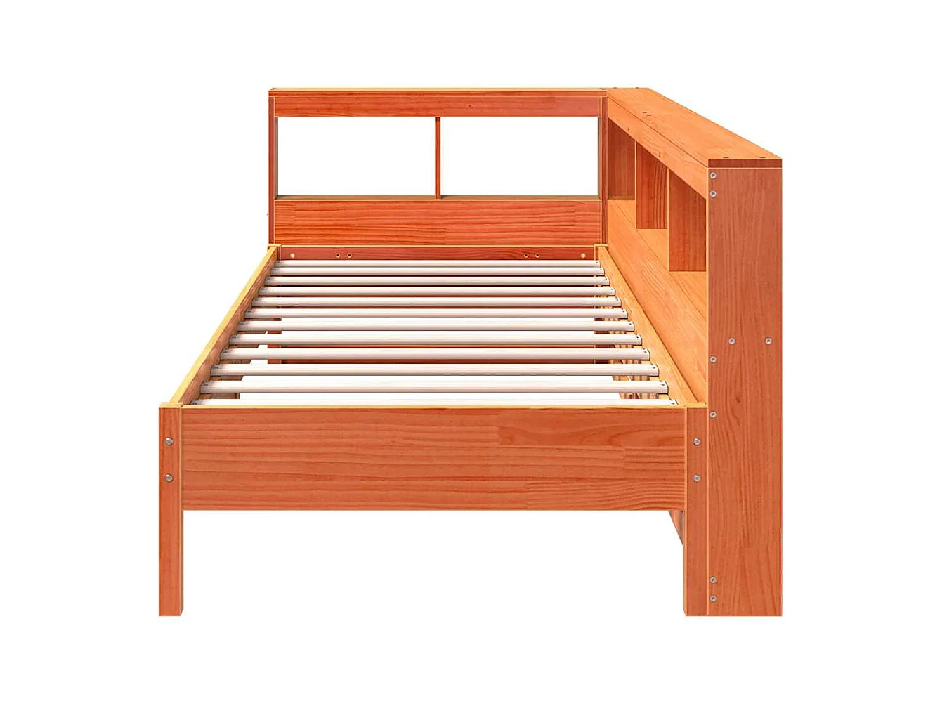 Boekenkastbed zonder matras, bruine was, 90x200 cm, massief grenen