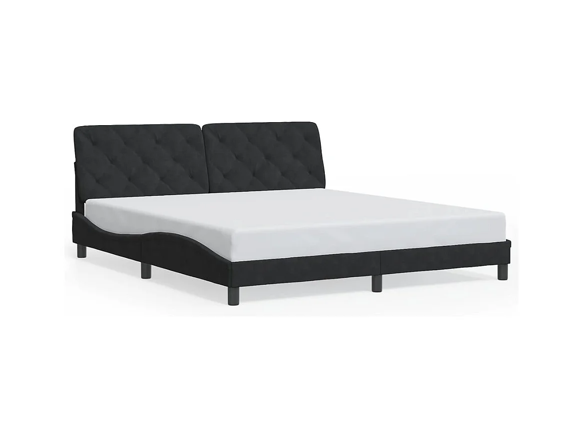 Bedframe met LED zonder matras zwart 180x200 cm fluweel
