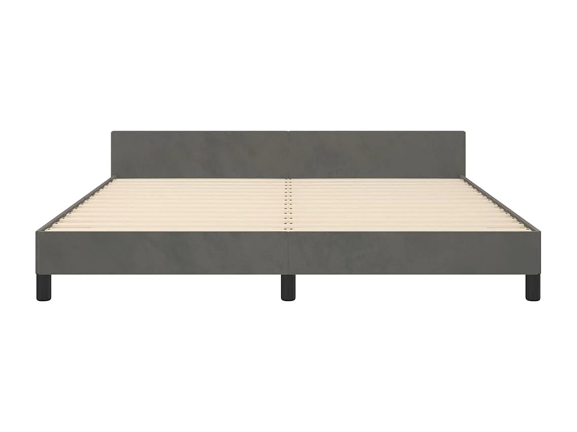 Donkergrijs fluwelen bedframe zonder matras
