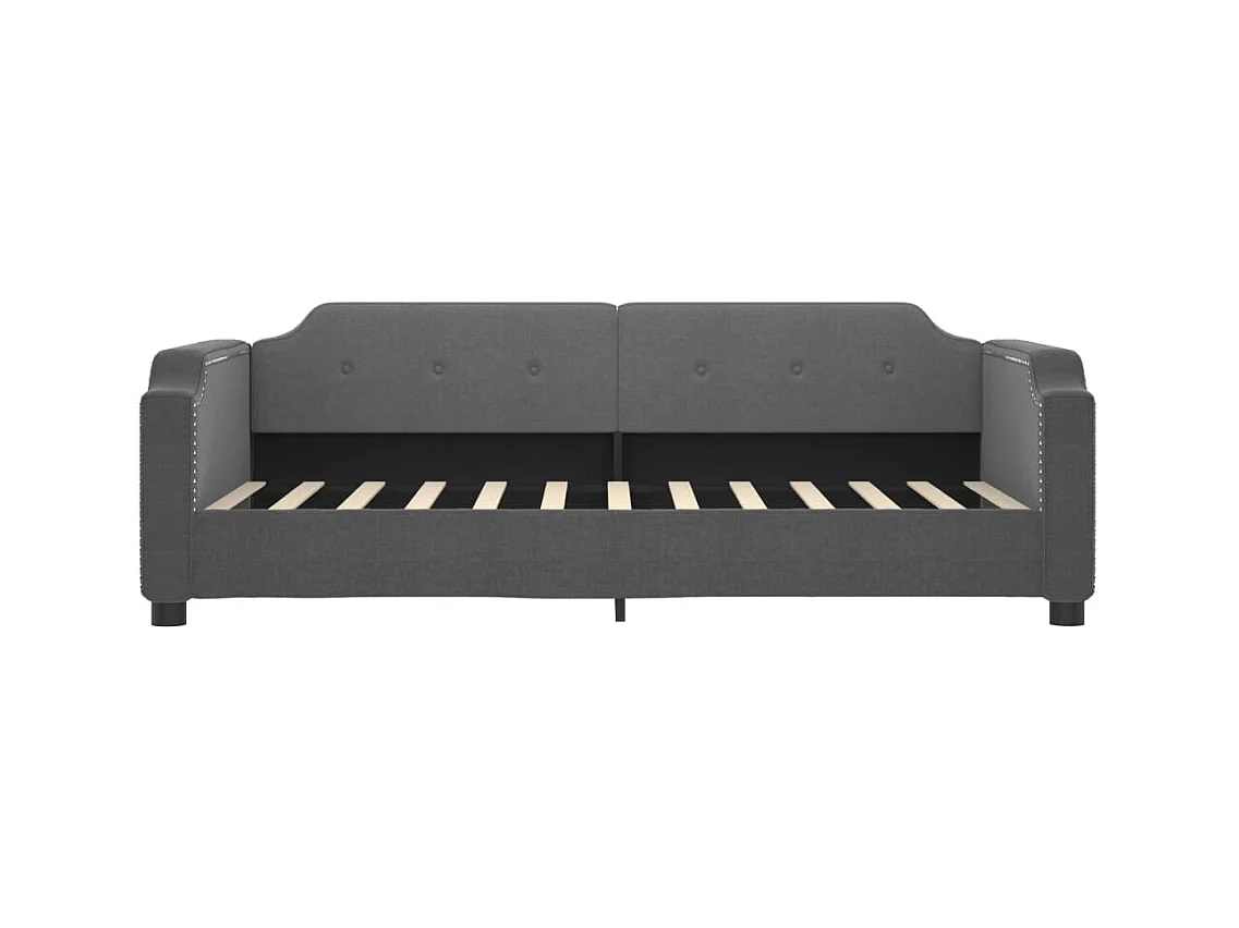 Divano letto senza materasso grigio scuro 90x200 cm tessuto