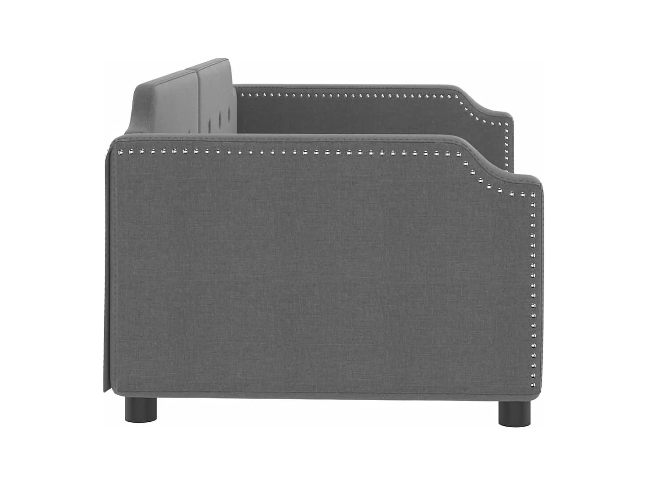 Divano letto senza materasso grigio scuro 90x200 cm tessuto