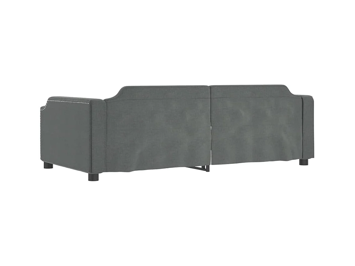 Divano letto senza materasso grigio scuro 90x200 cm tessuto