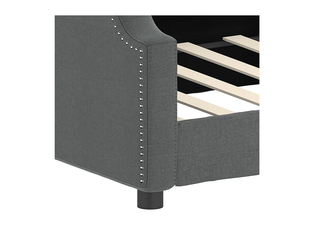 Divano letto senza materasso grigio scuro 90x200 cm tessuto