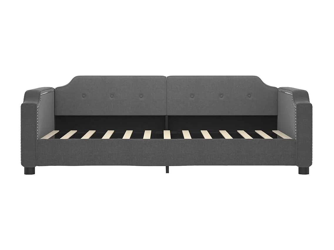 Lit de repos sans matelas gris foncé 90x200 cm tissu