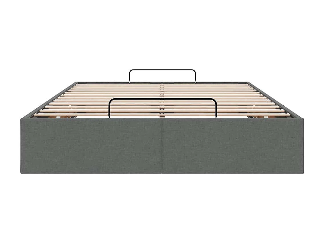 Cadre de lit ottoman sans matelas gris foncé 120x200 cm tissu