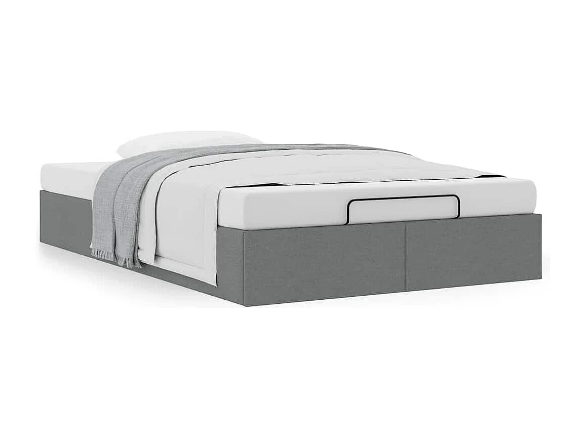 Cadre de lit ottoman sans matelas gris foncé 120x200 cm tissu