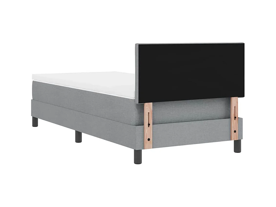 Boxspringbed met matras Lichtgrijs 90 x 190 cm stof