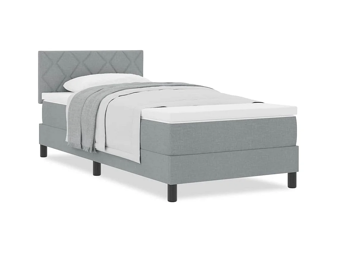 Boxspringbed met matras Lichtgrijs 90 x 190 cm stof