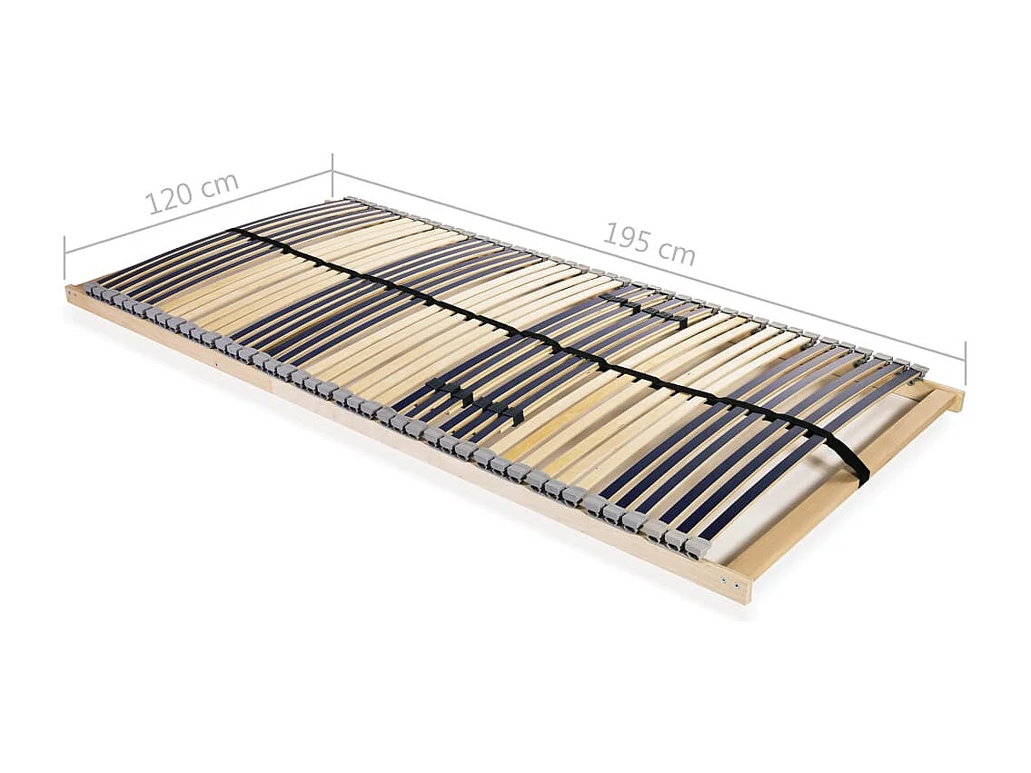 Rete a doghe senza materasso con 42 doghe 7 zone 120x200 cm