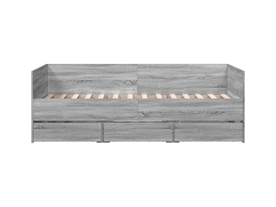 Cama de día con cajones sin colchón Sonoma gris 90x190 cm