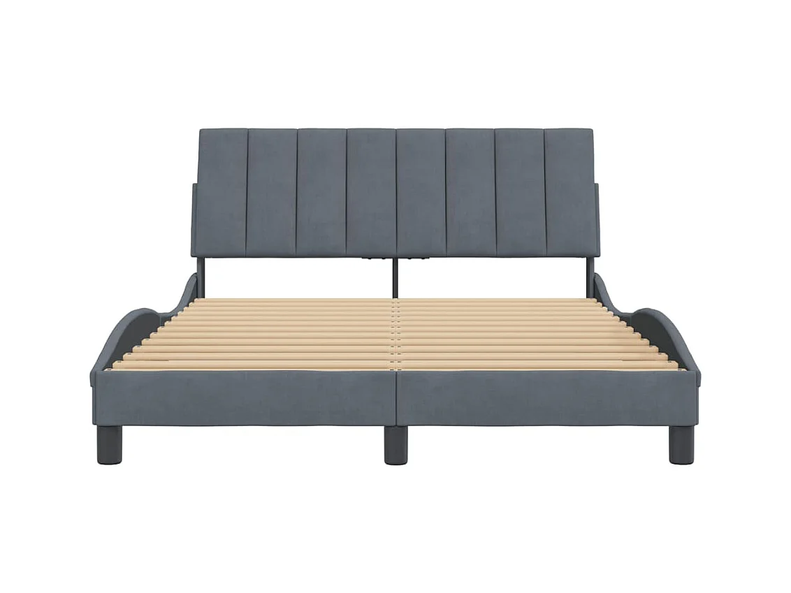Donkergrijs bedframe zonder matras 120x200 cm fluweel