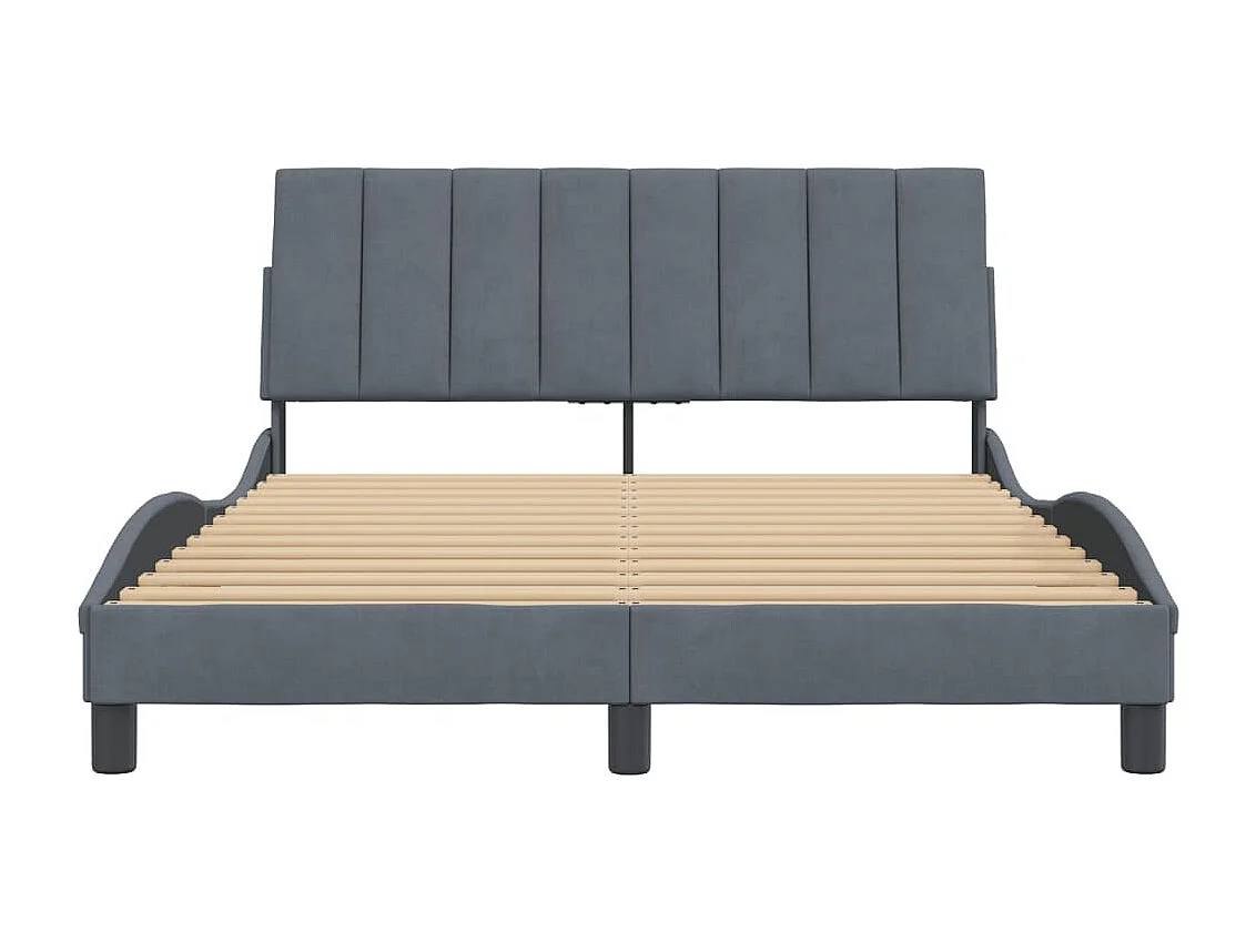 Donkergrijs bedframe zonder matras 120x200 cm fluweel