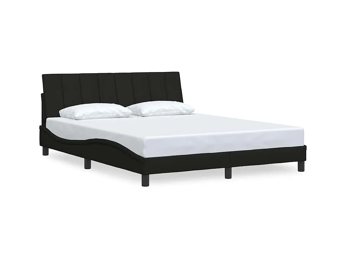 Cadre de lit sans matelas noir 160x200 cm tissu