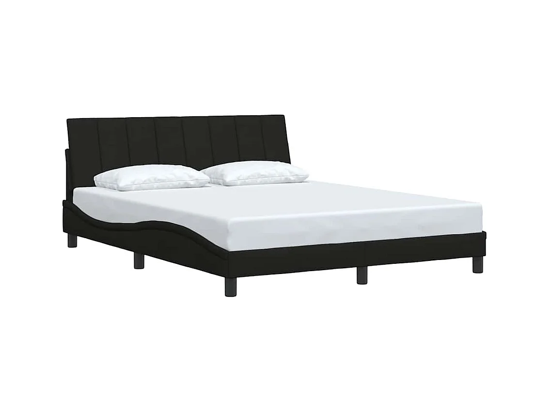 Cadre de lit sans matelas noir 160x200 cm tissu