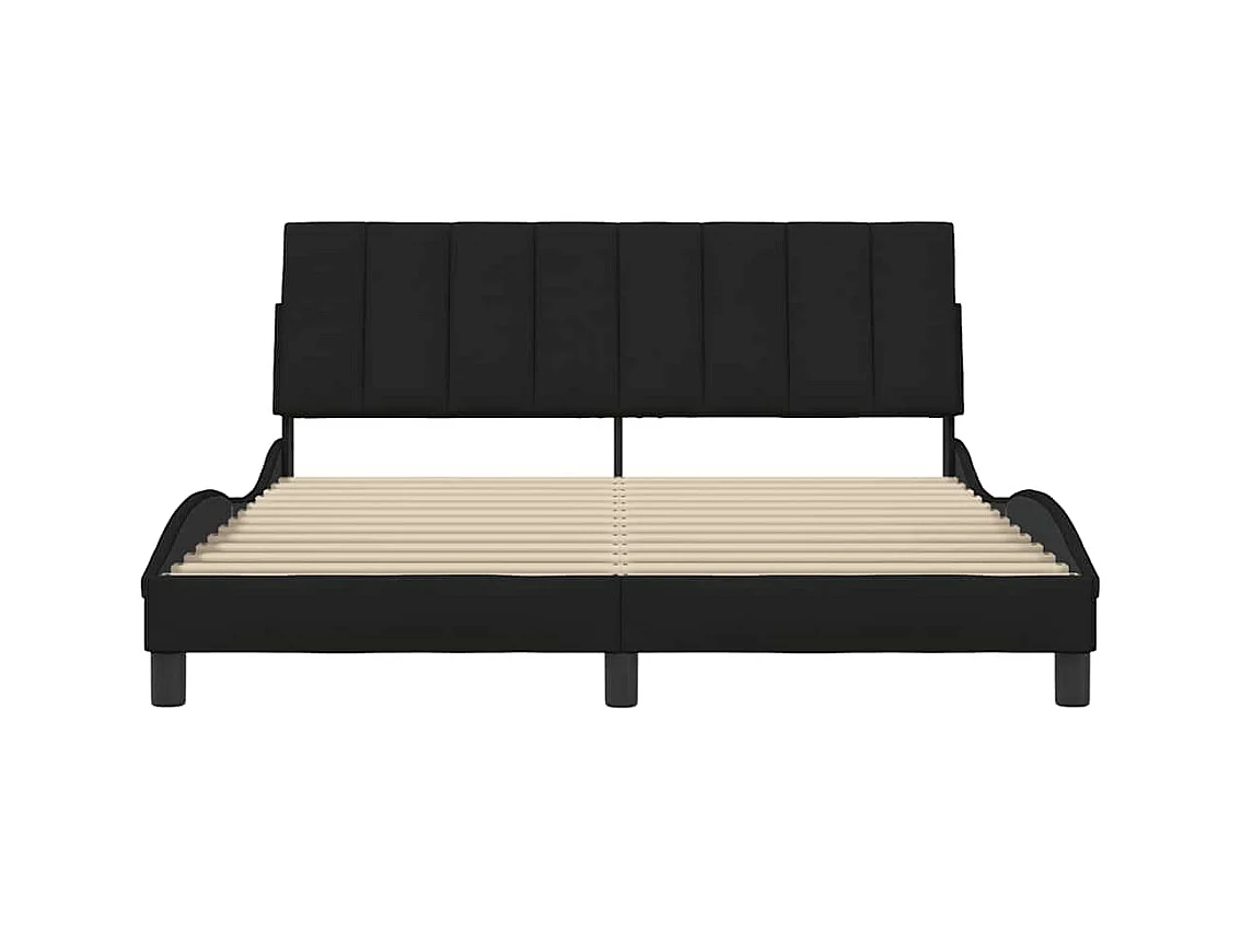 Cadre de lit sans matelas noir 160x200 cm tissu
