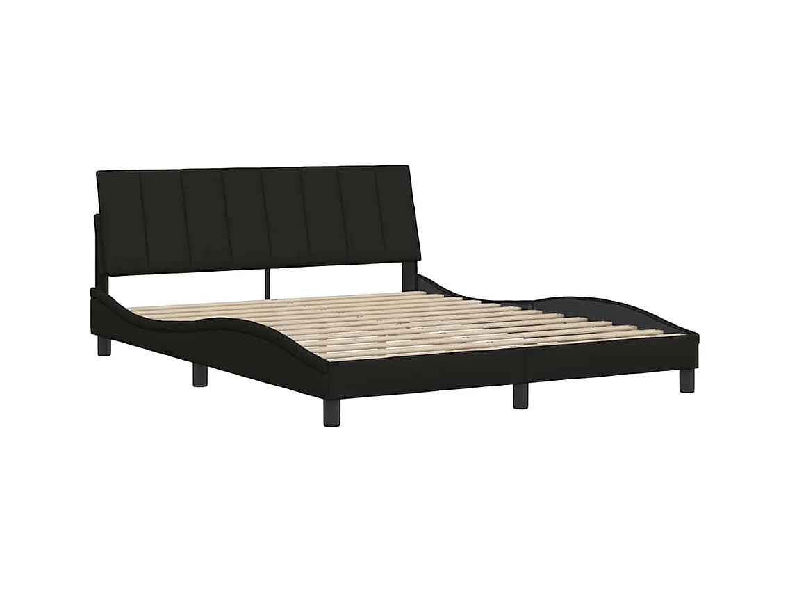 Cadre de lit sans matelas noir 160x200 cm tissu