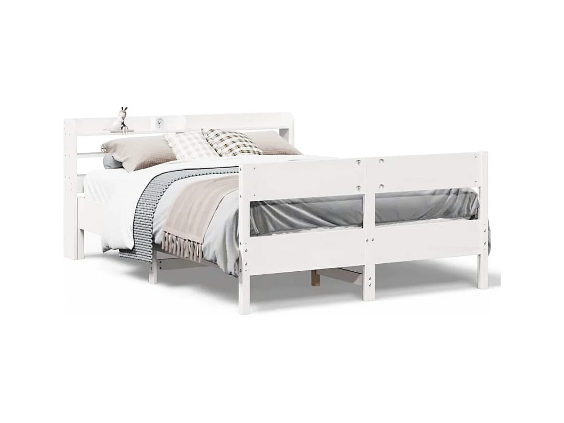 Bedframe zonder matras wit 120x200 cm massief grenenhout