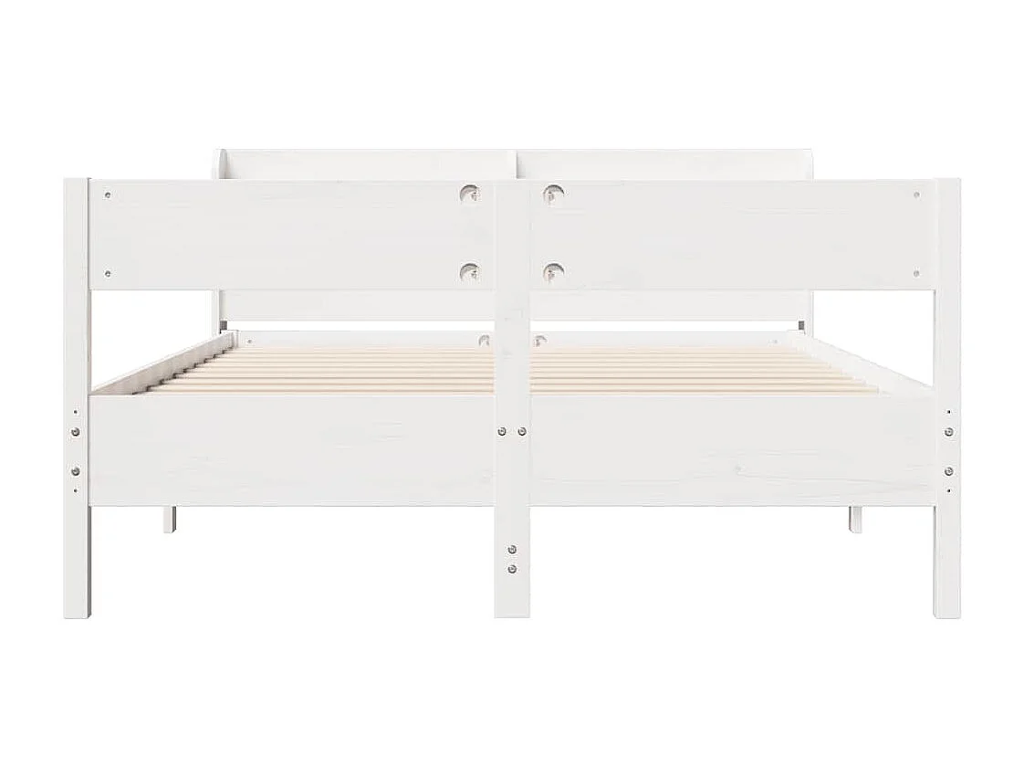 Estructura de cama sin colchón blanca 120x200 cm madera maciza de pino
