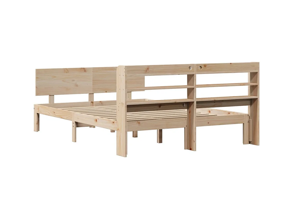 Estructura de cama con cabecero sin colchón 140x190 cm