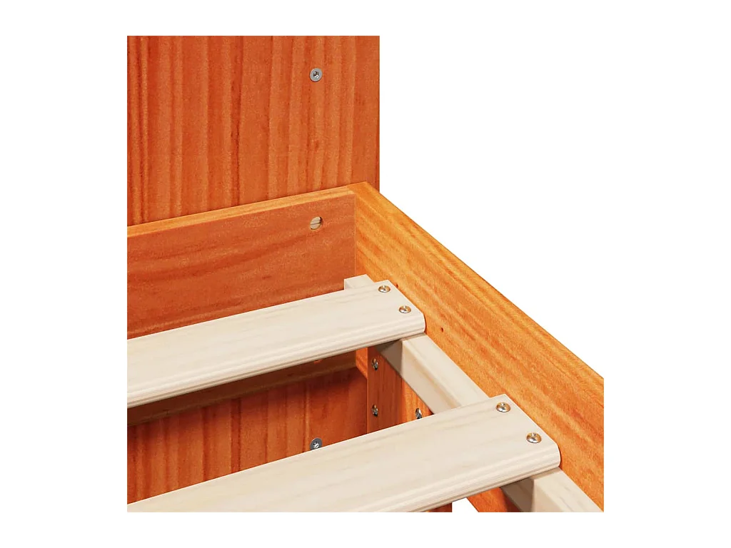 Bettgestell ohne Matratze braun gewachst 140x190cm Massivholz Kiefer