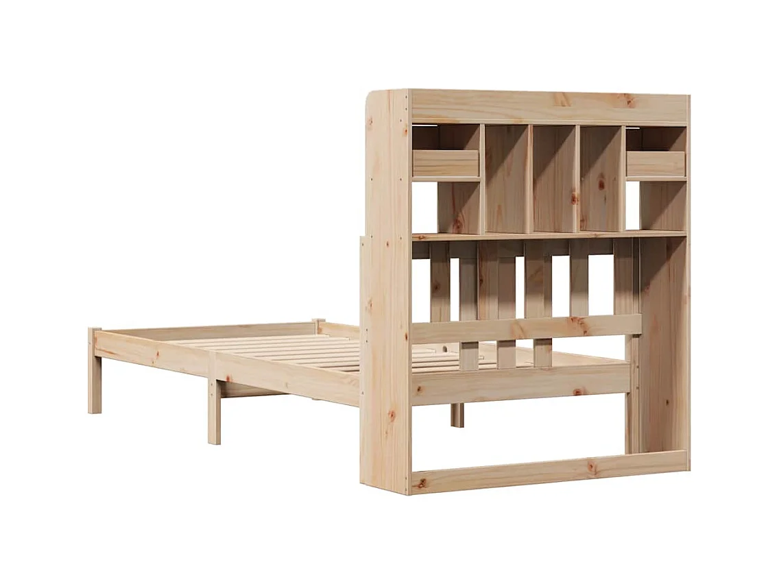 Bibliotheekbed zonder matras 90x190 cm massief grenenhout
