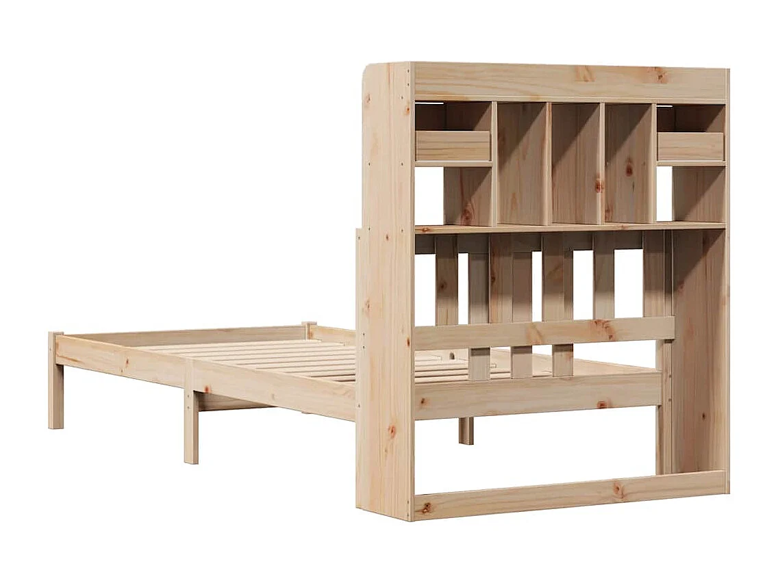 Bibliotheekbed zonder matras 90x190 cm massief grenenhout