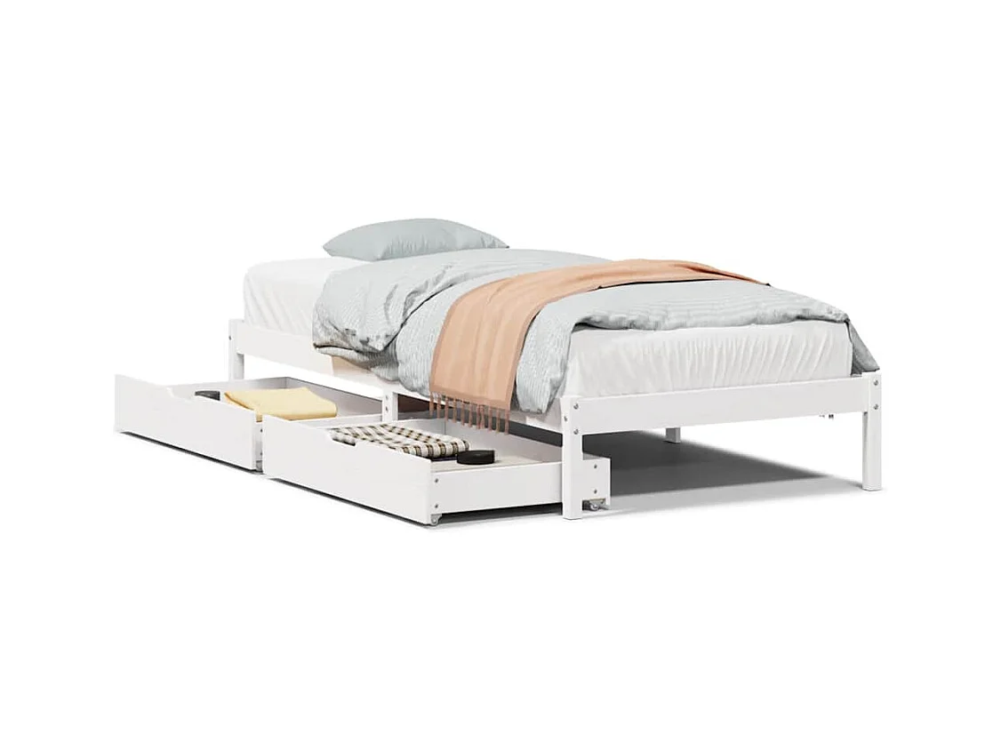 Bedframe zonder matras wit 90x200 cm massief grenenhout
