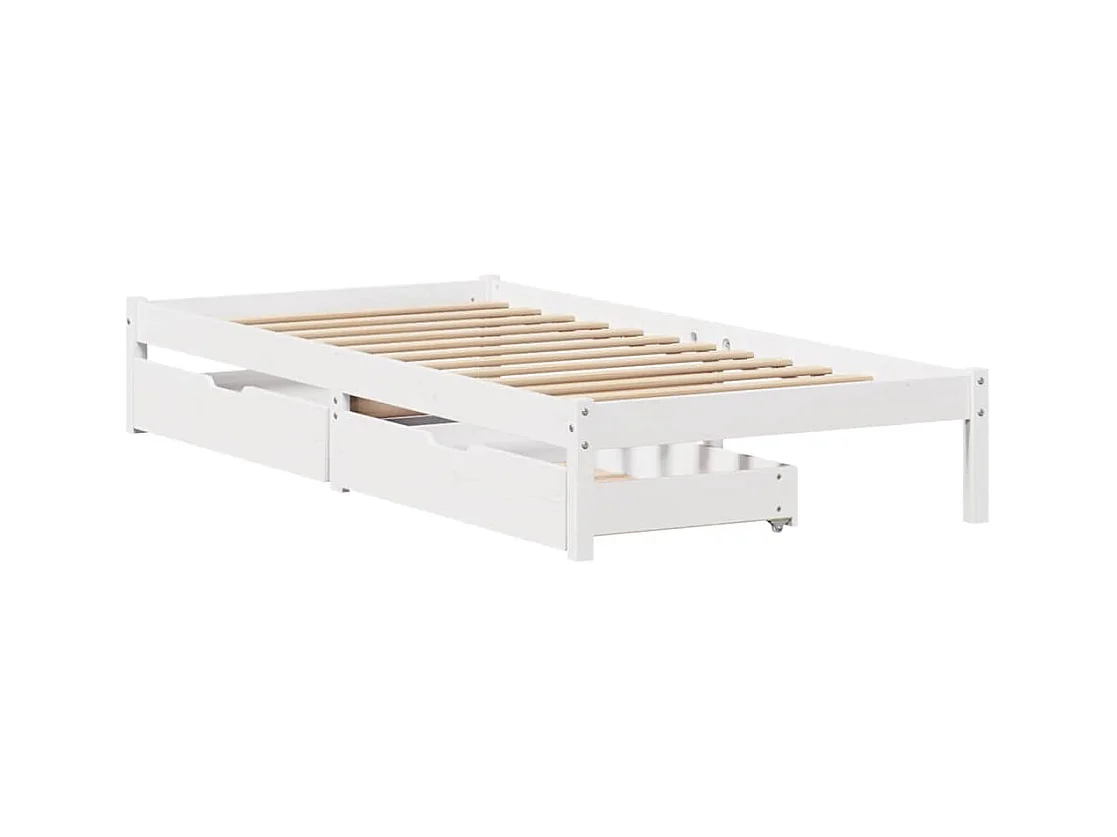 Bedframe zonder matras wit 90x200 cm massief grenenhout