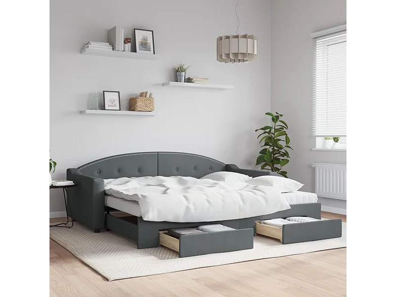 Dagbed met onderschuifbed en lades zonder matras 90x200 cm