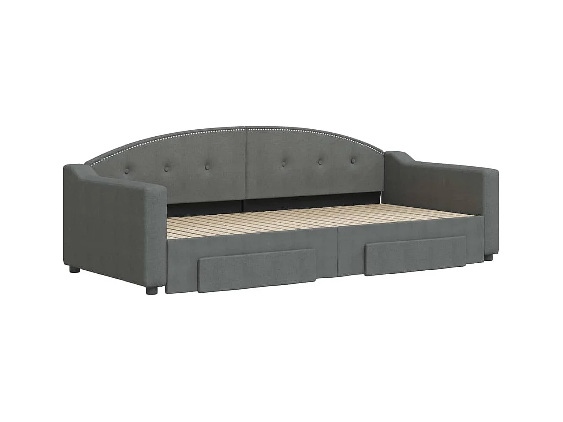 Lit de jour avec gigogne et tiroirs sans matelas 90x200 cm