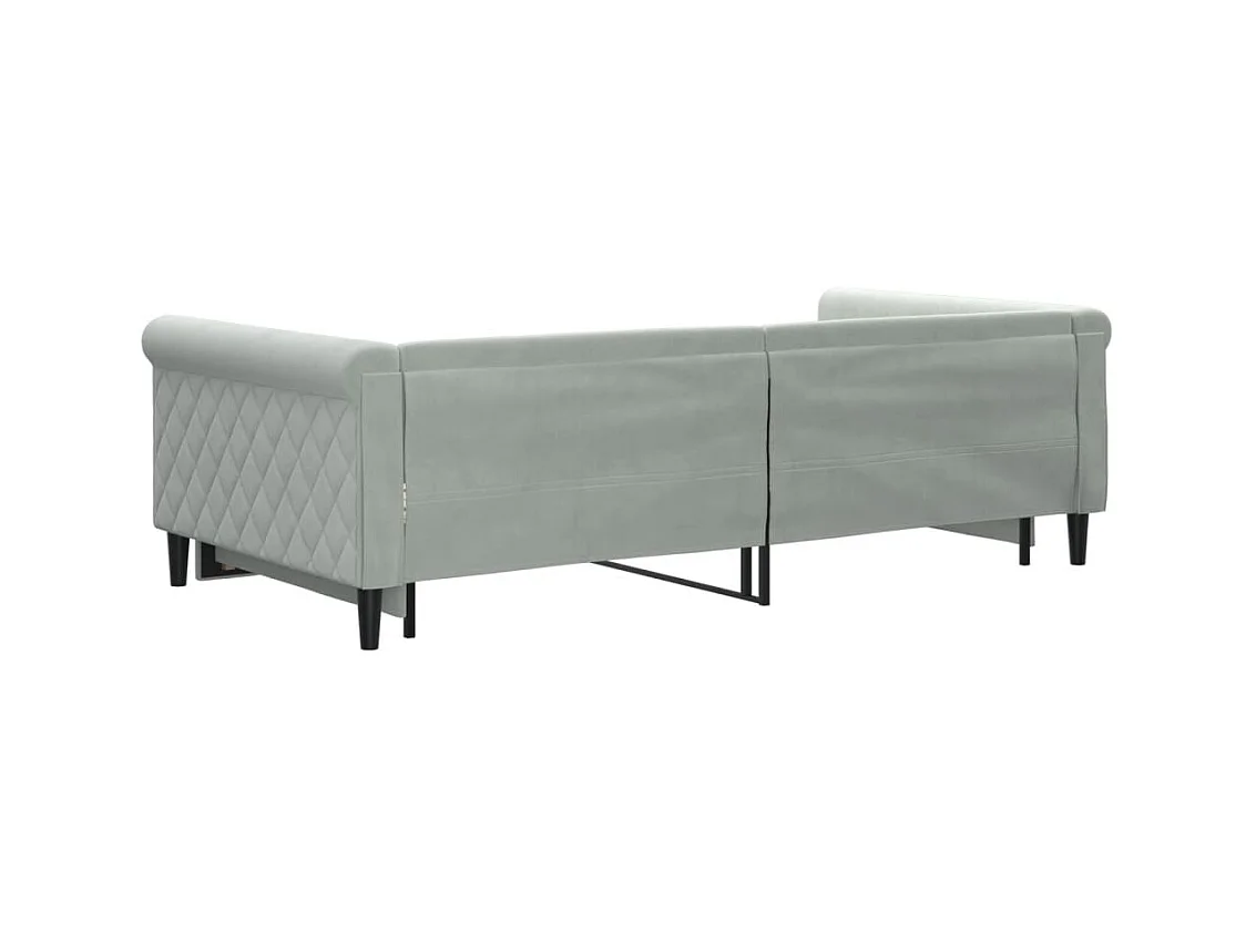 Tagesbett mit Ausziehbett ohne Matratze hellgrau 100x200 cm