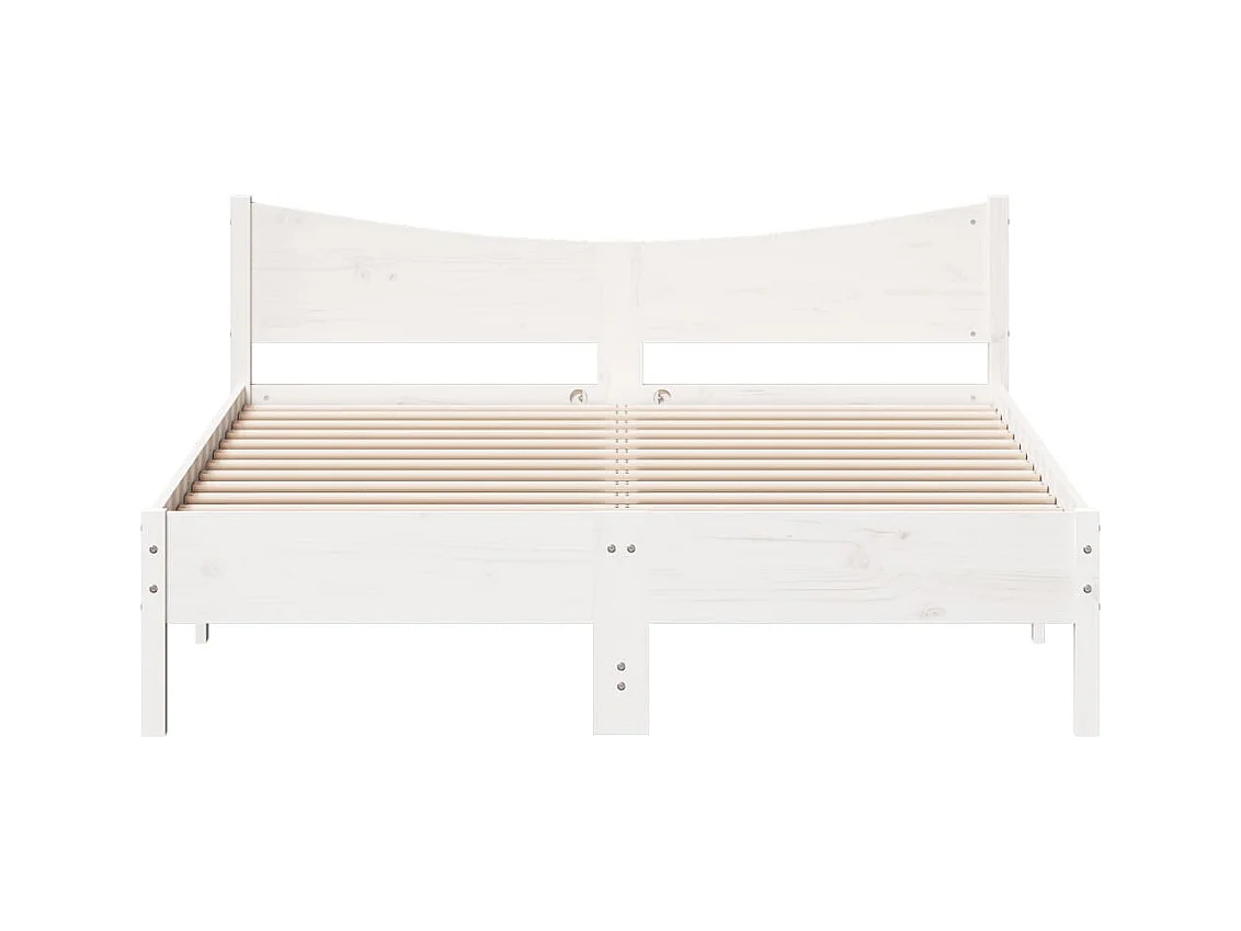 Bedframe zonder matras wit 160x200 cm massief grenenhout