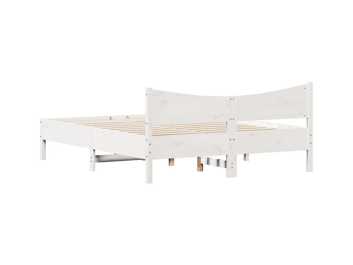 Bedframe zonder matras wit 160x200 cm massief grenenhout