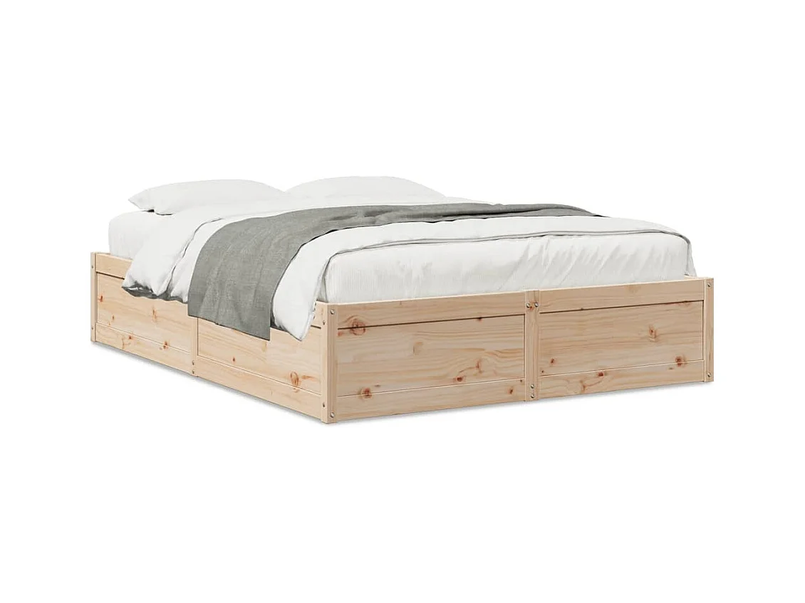 Estructura de cama sin colchón 140x190 cm madera maciza de pino