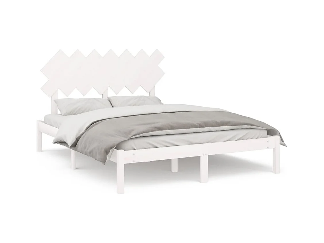 Bedframe zonder witte matras 140x190 cm massief hout