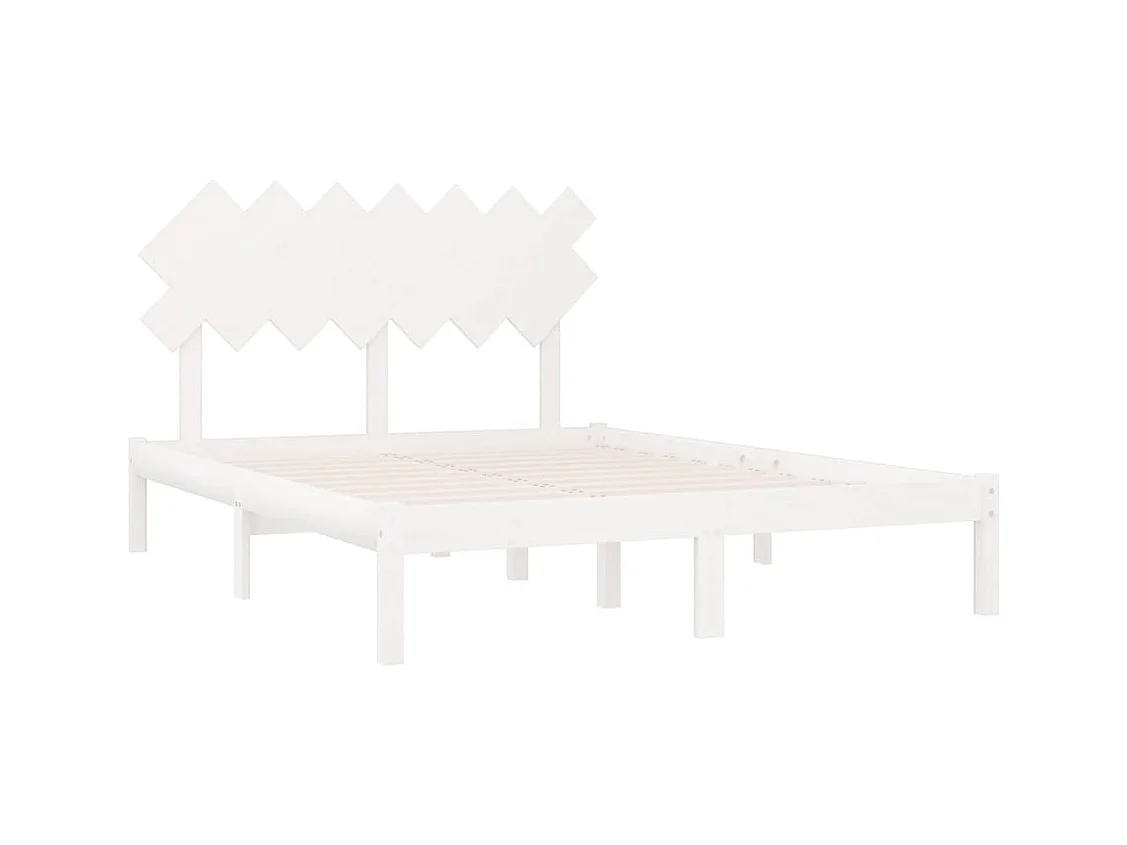 Bedframe zonder witte matras 140x190 cm massief hout