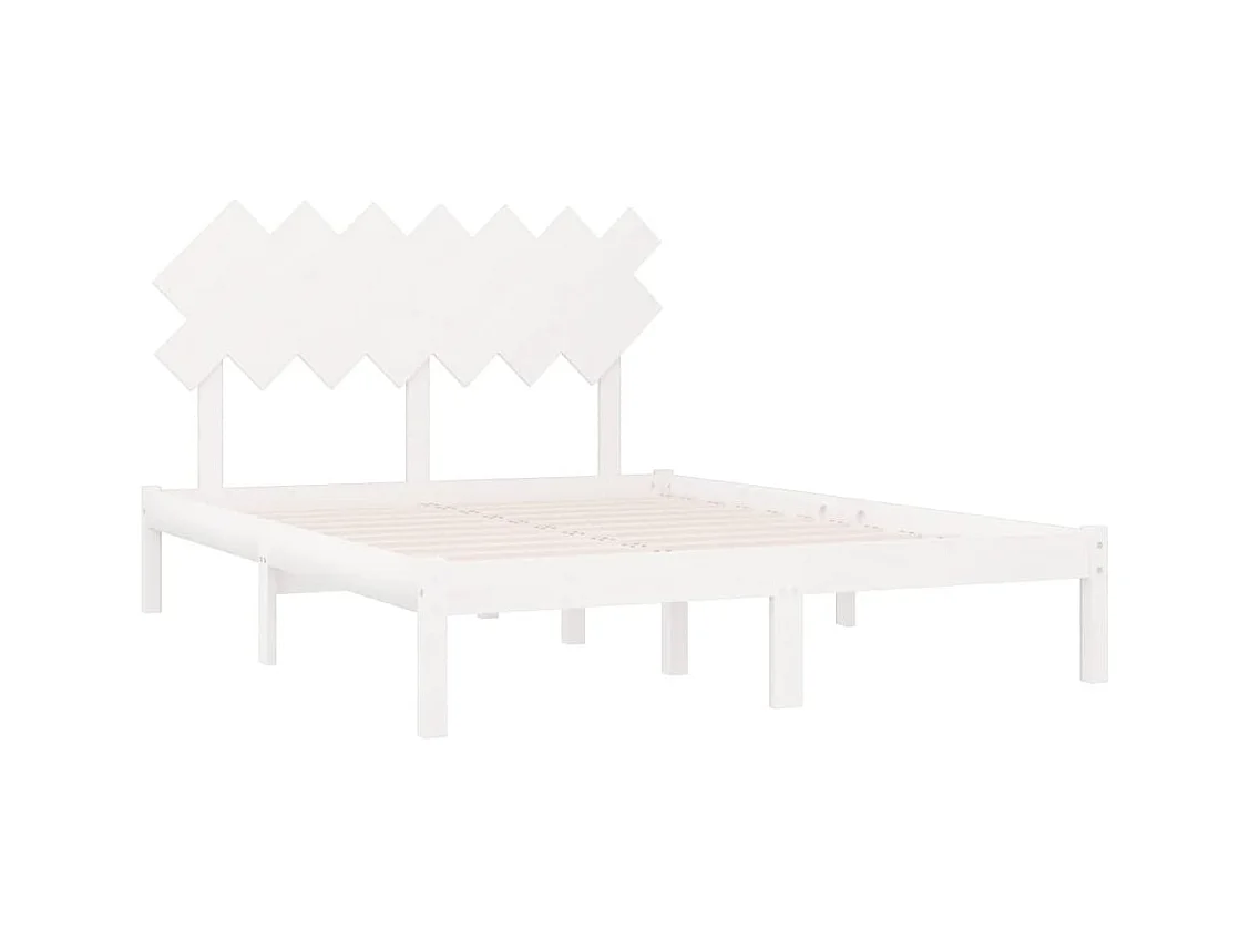 Bedframe zonder witte matras 140x190 cm massief hout