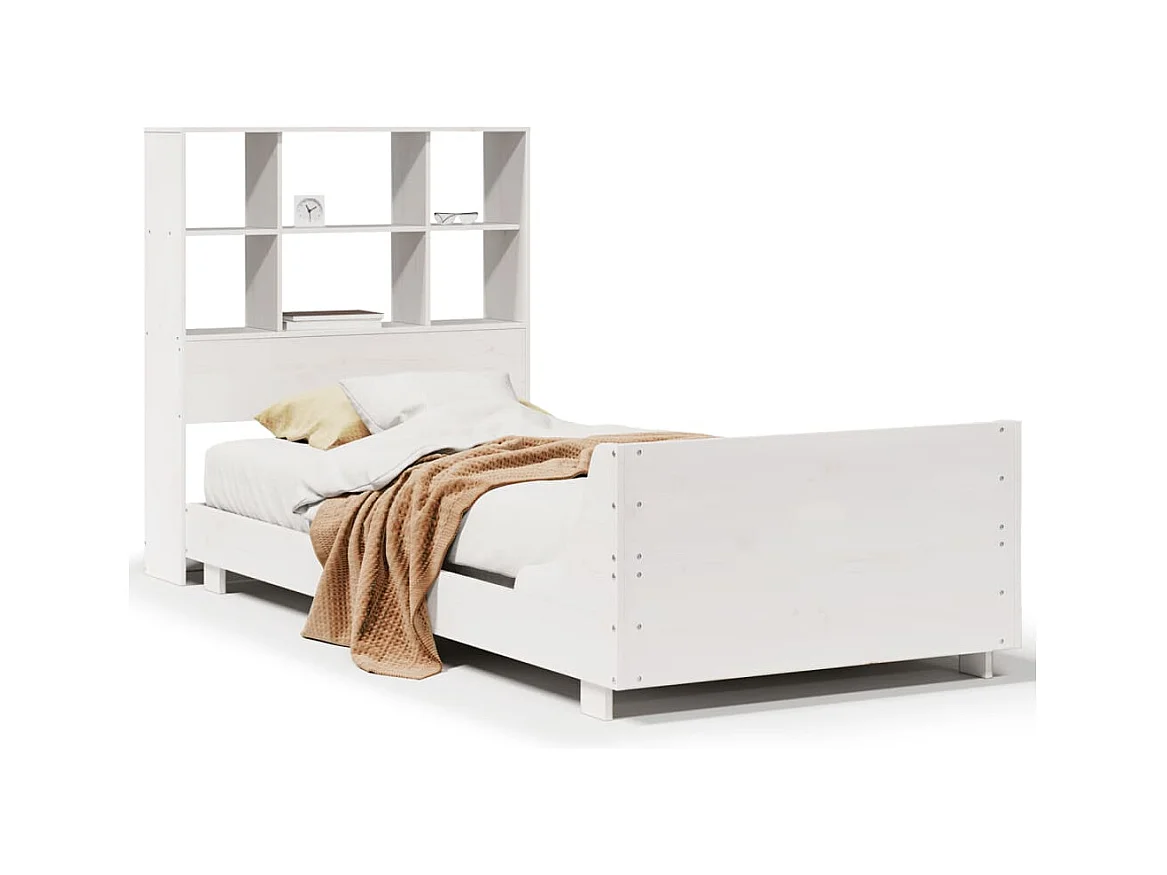 Bedframe zonder matras wit 90x200 cm massief grenenhout