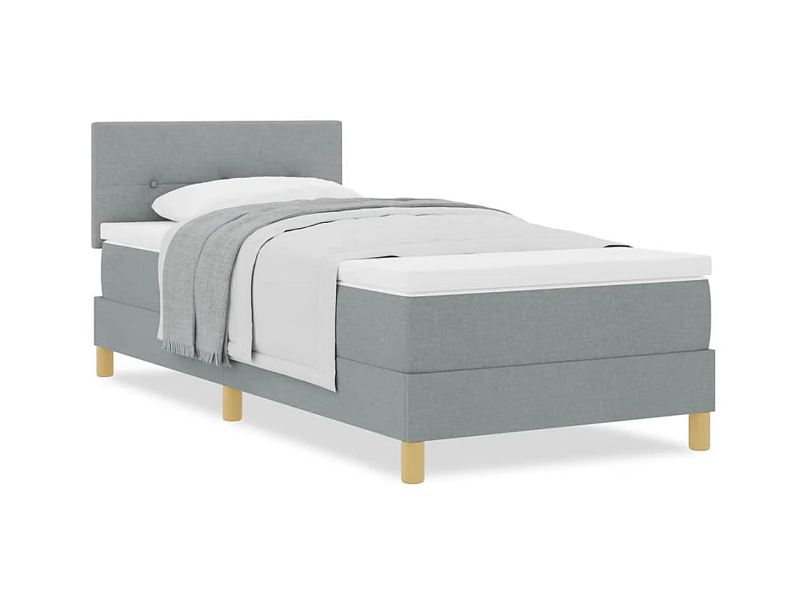 Boxspringbed met matras Lichtgrijs 90 x 200 cm stof