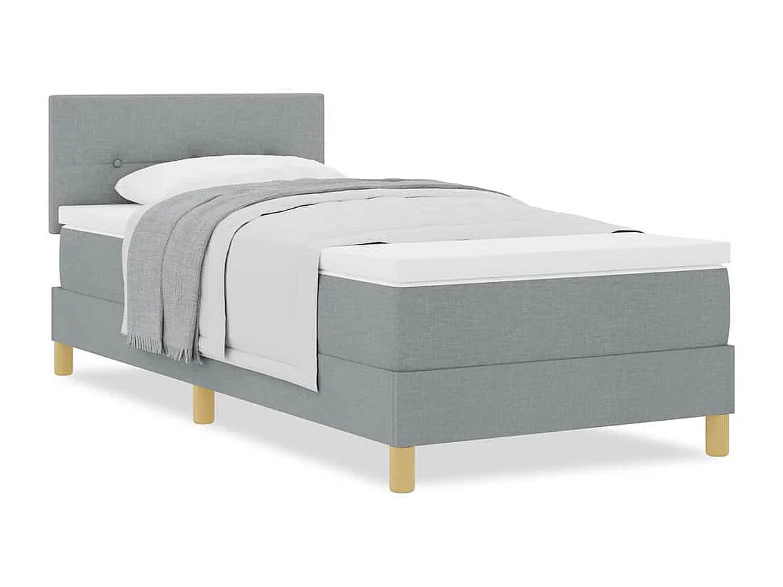 Boxspringbed met matras Lichtgrijs 90 x 200 cm stof