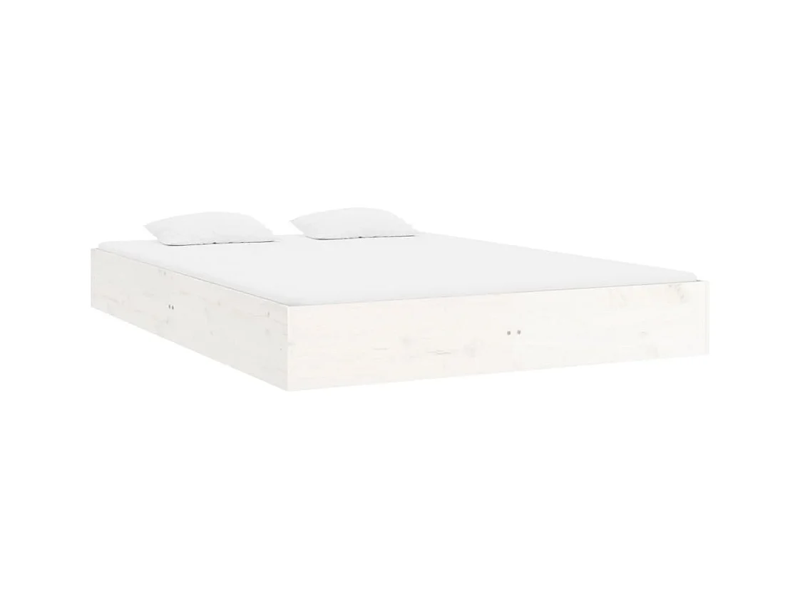 Estructura de cama sin colchón de madera maciza blanca 180x200 cm