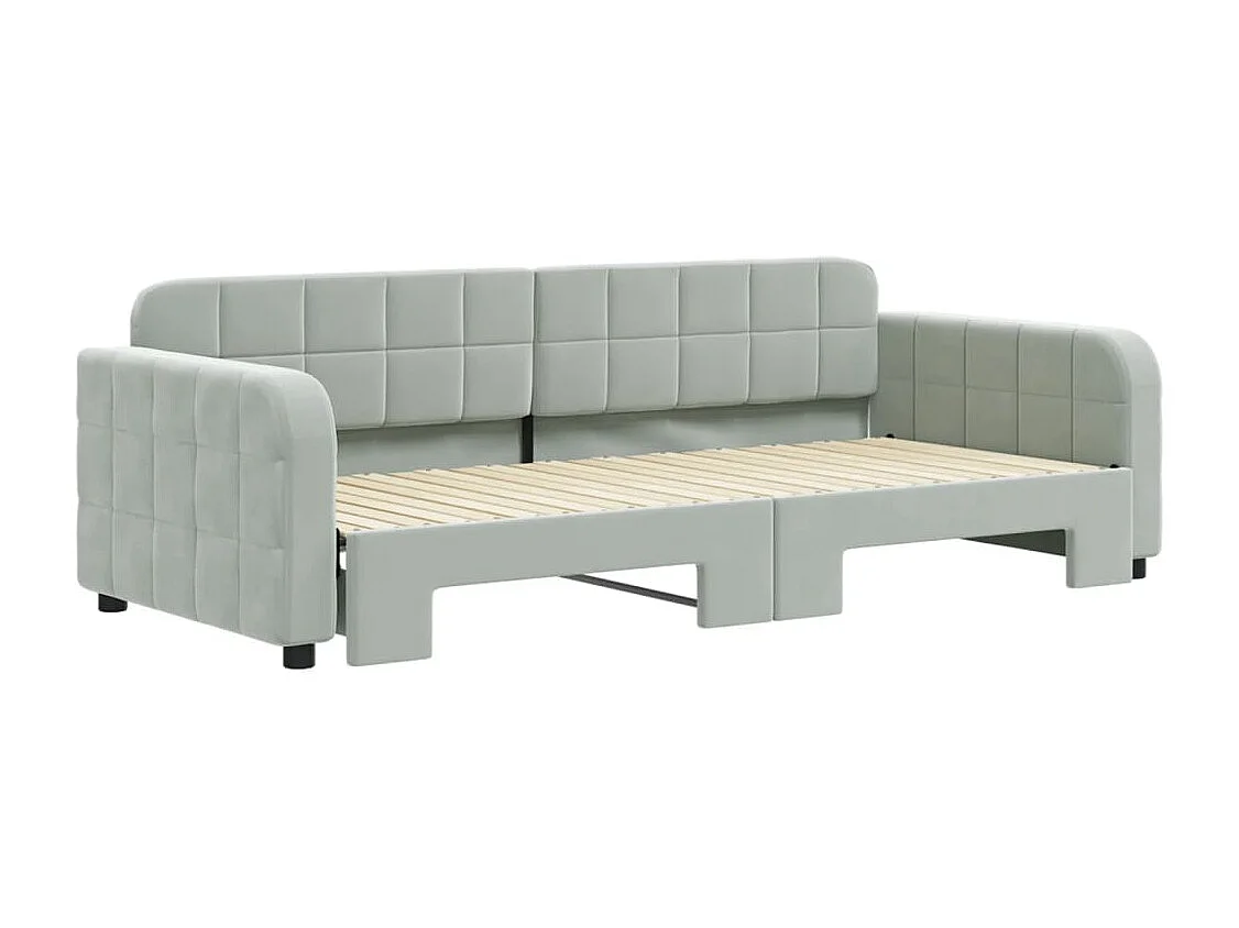 Divano letto con letto estraibile senza materasso grigio chiaro 90x200 cm