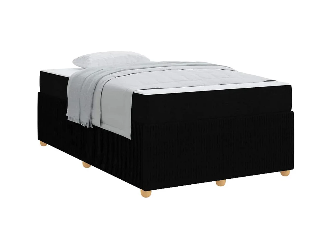 Bedframe met matras met matras Zwarte stof 120 x 190 cm