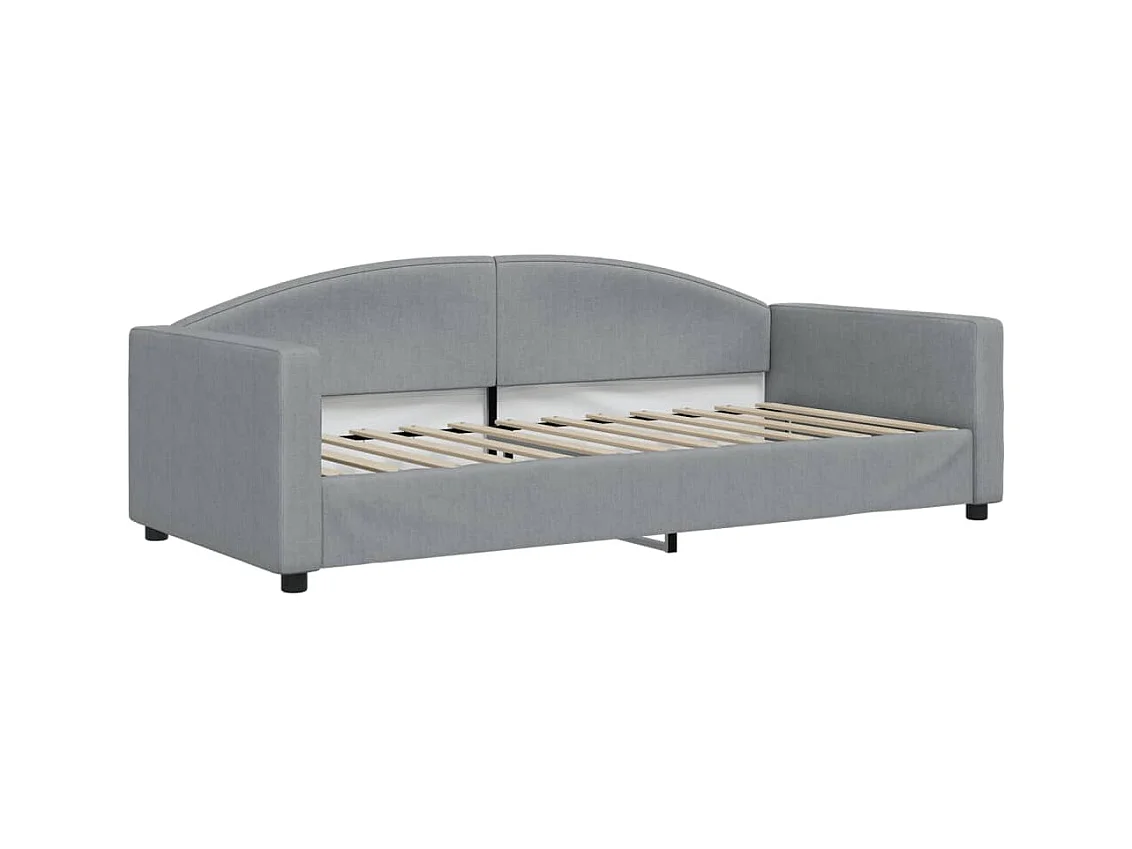 Cama de día con nido sin colchón gris claro 90x200 cm