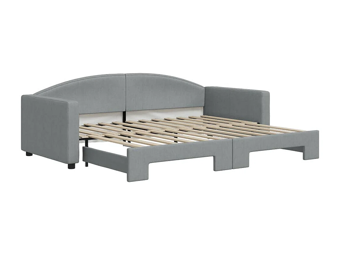 Dagbed met onderschuifbed zonder matras lichtgrijs 90x200 cm